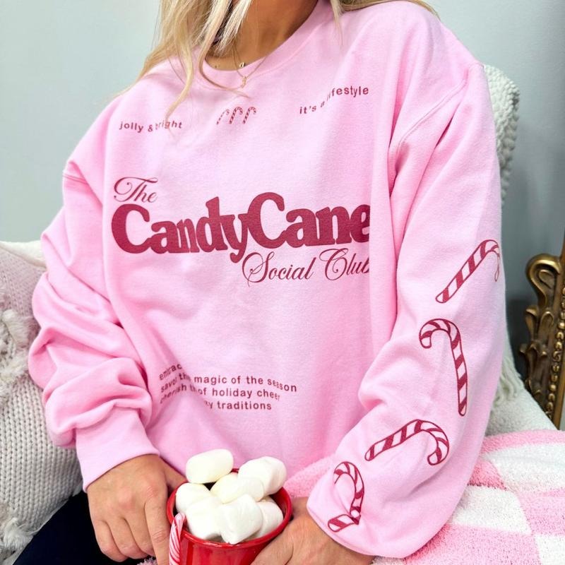 'Candy Cane Social Club' Crewneck Sweatshirt T-Shirts, Hoodie | HypeDripTees.com
