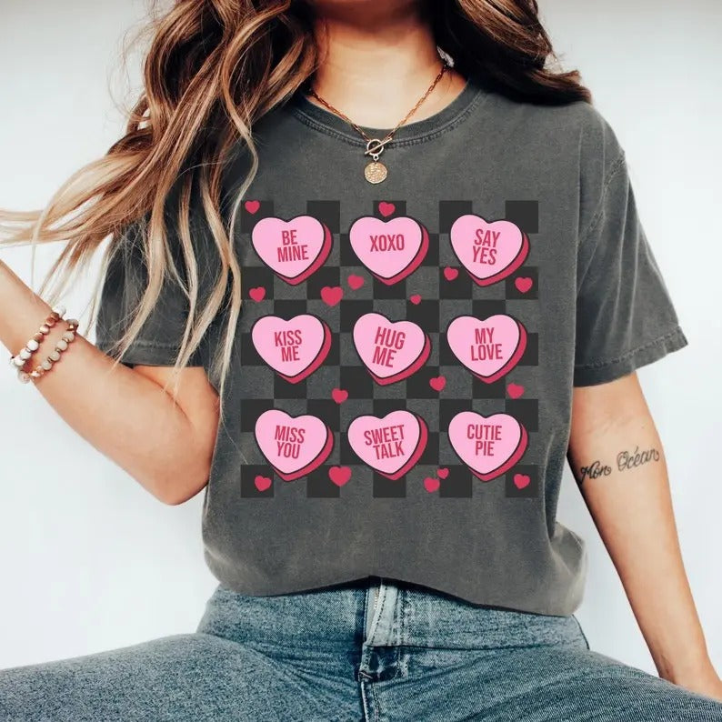 Candy Hearts Shirt, Valentines Tshirt, Funny Valentine Day, Funny Valentine Gift, Funny Valentine Tee, Happy Valentine...
