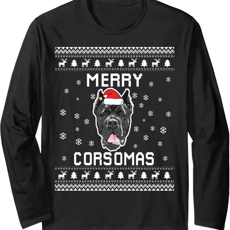 Cane Corso Dog Owner Ugly Christmas Sweater for Holidays Long Sleeve T-Shirt Hoodie, Sweatshirt | HypeDripTees.com