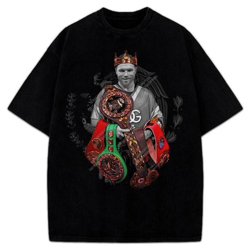Canelo Alvarez Undisputed King Mexico Goat Saul Alvarez Boxing Vintage Style Graphic Design T-Shirt Cotton Menswear...