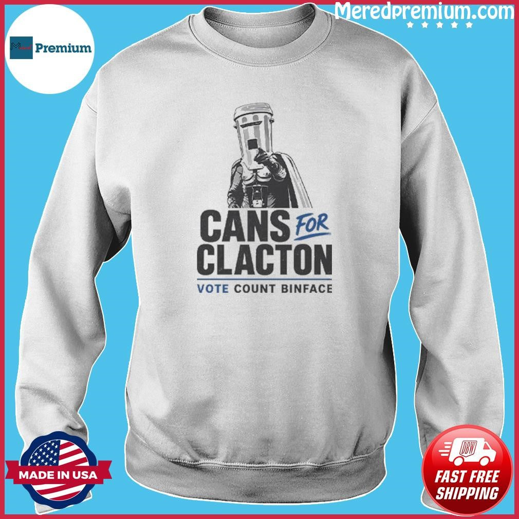 Cans For Clacton Vote Count Binface Funny Bin-Head Political Campaign Graphic UK Election Parody Shirt