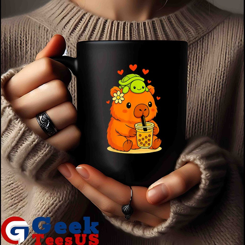 Capybara Turtle Boba Tea Kawaii anime shirt