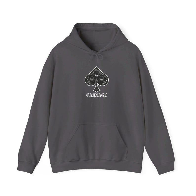 Carnage (Owned by the Spade Brothers back design) Unisex Heavy Blend Hoodie Sweatshirt T-Shirts | HypeDripTees.com