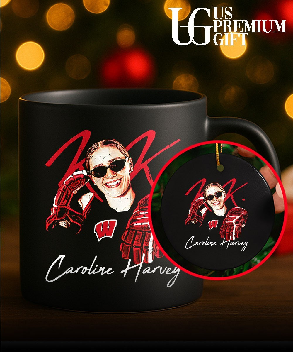 Caroline Harvey Wisconsin Badgers NCAA Women’s hockey big head signature shirt