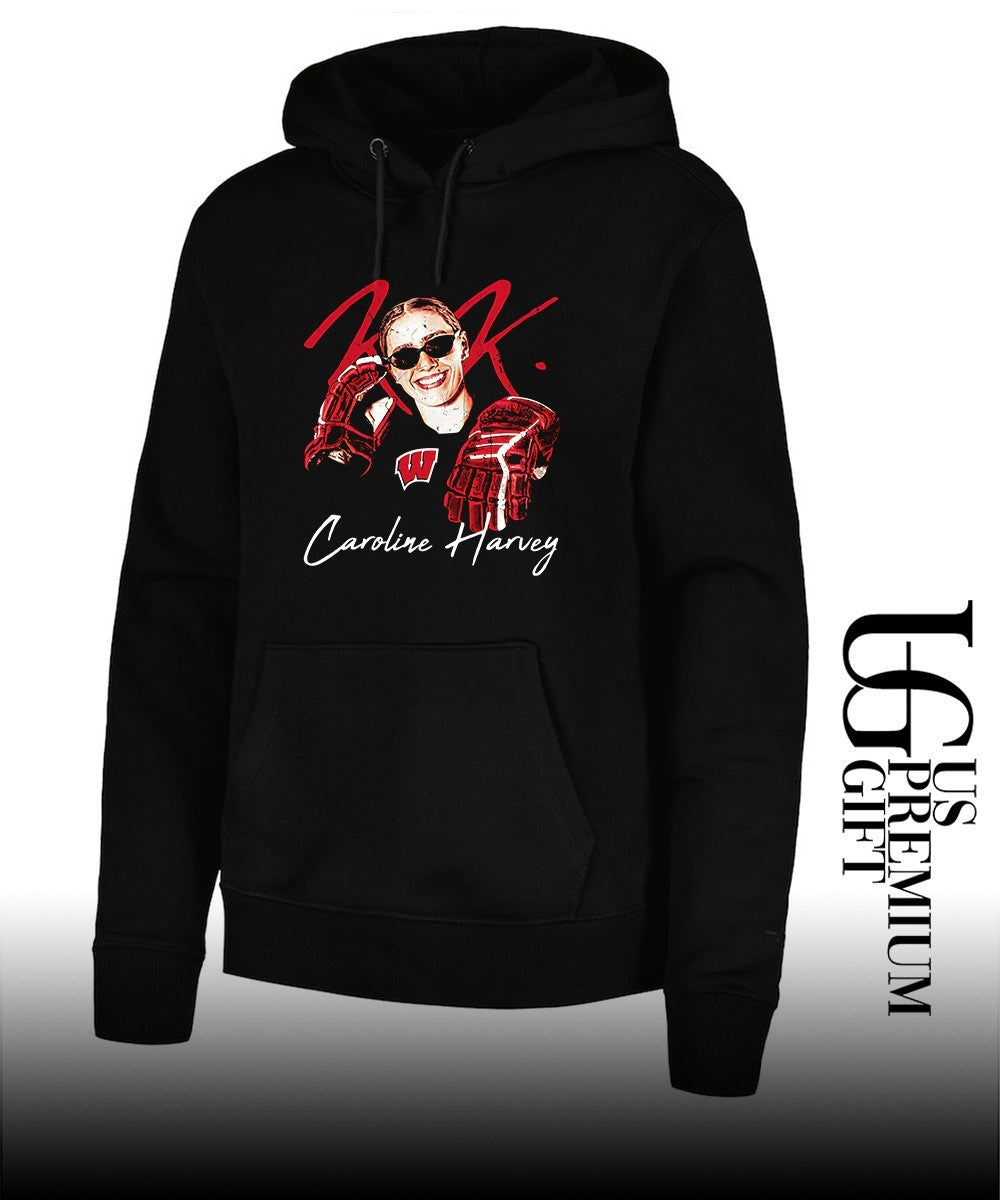 Caroline Harvey Wisconsin Badgers NCAA Women’s hockey big head signature shirt