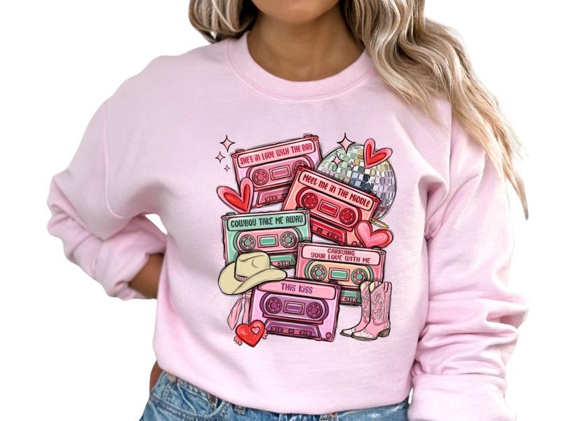 Cassette Tape Valentine's Day Women's Top & Sweatshirt T-Shirts, Hoodie | HypeDripTees.com