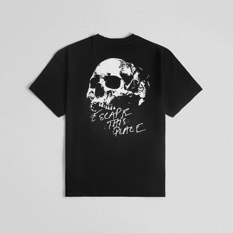 Casual Streetwear Oversized T-Shirt - Escape Tee in Black, Summer Cotton Hoodie, Sweatshirt | HypeDripTees.com