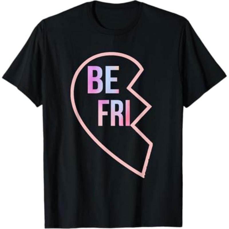 Casual T-shirt BFF 1 Heart in 2 Best Friends Matching 1st Part T-Shirt Graphic Graphic Tees Hoodie, Sweatshirt