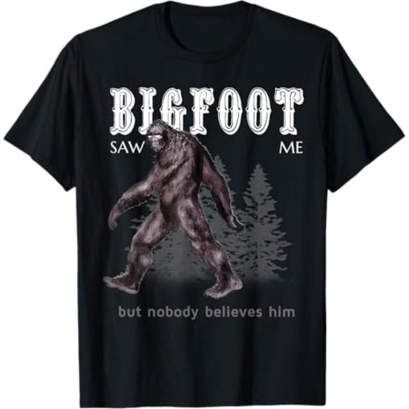Casual T-shirt Bigfoot Saw Me But Nobody Believes Him Funny T-Shirt Graphic Graphic Tees style 02 Hoodie, Sweatshirt