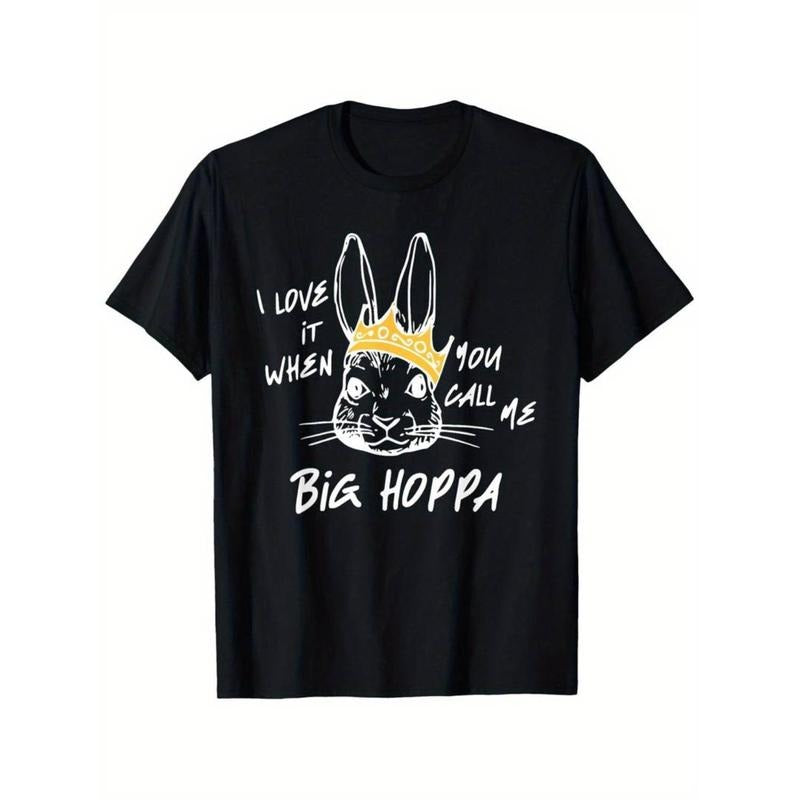 Casual T-shirt Cute I Love It When You Call Me Big Hoppa Funny Bunny Easter T-Shirt Graphic Graphic Tees style 02 Hoodie,...