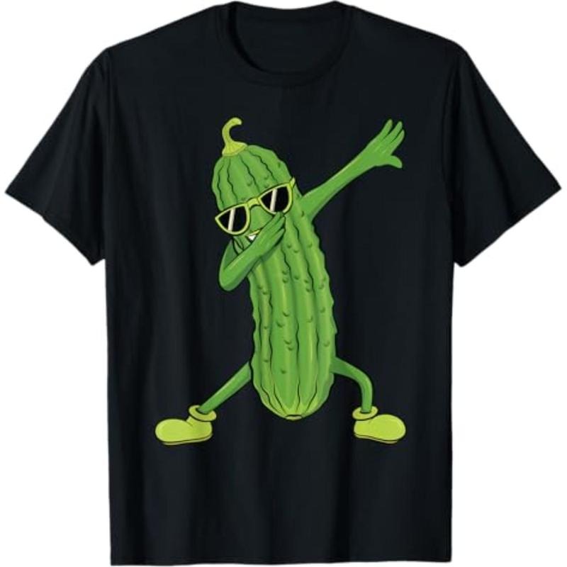 Casual T-shirt Dabbing Pickle Dancing Cucumber Lover Unisex-Kids and Adults Black T-Shirt Hoodie, Sweatshirt