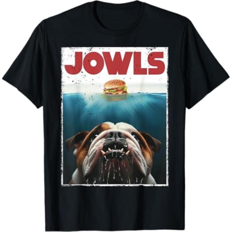 Casual T-shirt Funny English Bulldog Jowls Burger Bully, Dog Mom, Dog Dad T-Shirt Comfy Graphic Hoodie, Sweatshirt