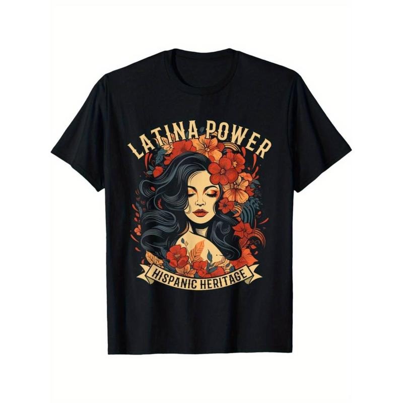 Casual T-shirt Hispanic Heritage Latina Power Flowers Women T-Shirt Top Womenswear Hoodie, Sweatshirt | HypeDripTees.com
