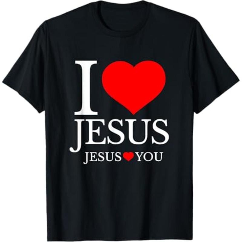 Casual T-shirt I LOVE JESUS - JESUS LOVES YOU - CHRISTIAN T-Shirt Graphic Graphic Tees Hoodie, Sweatshirt | HypeDripTees.com