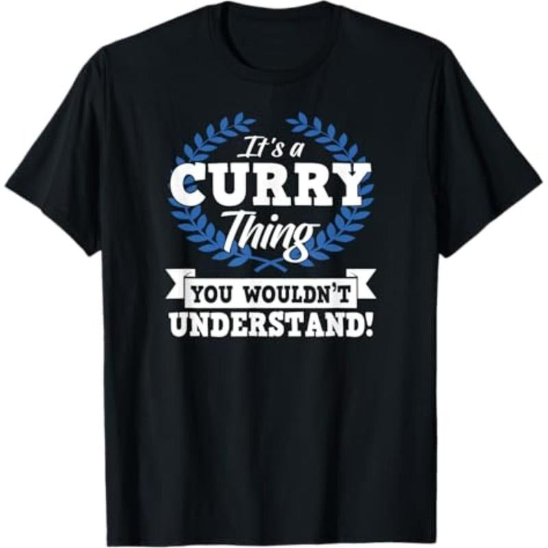 Casual T-shirt It's A Curry Thing You Wouldn't Understand Name T-Shirt Menswear Top Hoodie, Sweatshirt | HypeDripTees.com