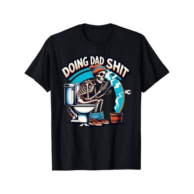 Casual T-shirt Men'S Skeleton Dad Joke T-Shirt, 180g Cotton Crew Neck, Casual Printed Tee with Slight Stretch Graphic...