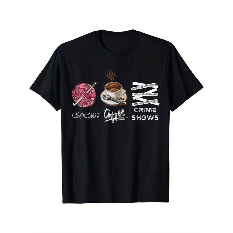 Casual T-shirt True Crime Crocheting Tee Shirts Gift Unisex T-Shirt Men's Fashion Tee Menswear Top Graphic Streetwear...