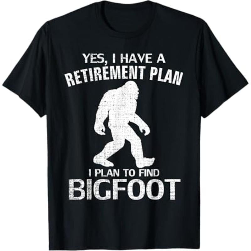 Casual T-shirt Yes I Do Have A Retirement Plan Bigfoot Funny Animal Gift T-Shirt Graphic Graphic Tees style 02 Hoodie,...