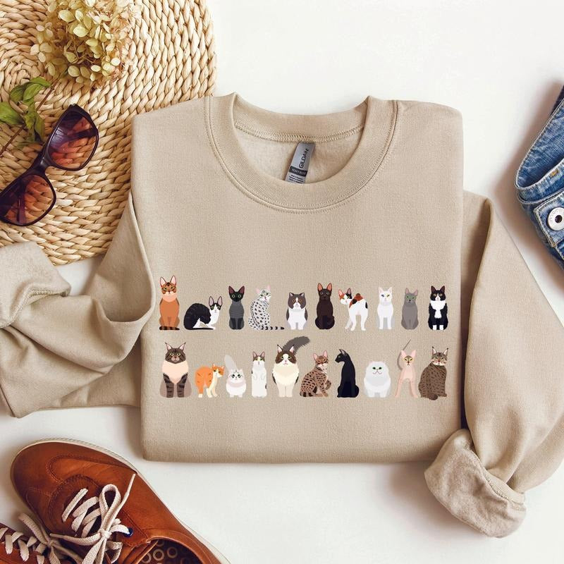Cat Breeds Animal Lover Sweatshirt T-Shirts, Hoodie | HypeDripTees.com
