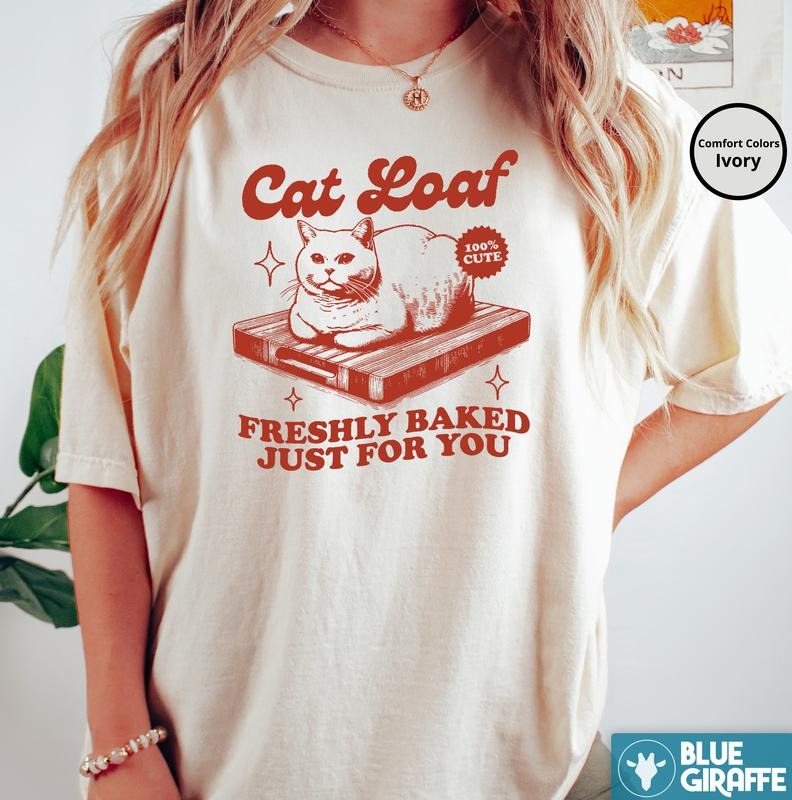 Cat Loaf Tshirt, Funny Cat Comfort Colors Shirt Hoodie, Sweatshirt | HypeDripTees.com