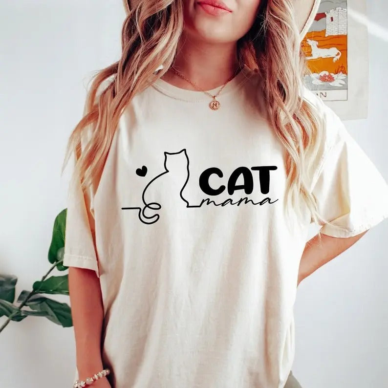 Cat Mama Shirt, Cat Mom Shirts, Mother's Day Gift For Cat Mom, For Men, For Women Hoodie, Sweatshirt | HypeDripTees.com