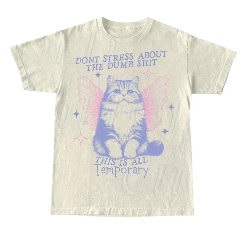 Cat With Butterfly Wings Vintage Graphic Tshirt, Cute Kitten Cotton Shirt, vintage 90s graphic tees, gift for him for her...