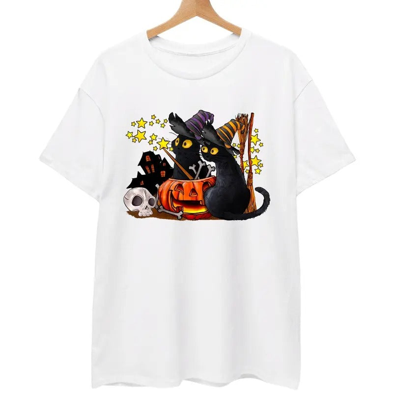 Cat halloween T-Shirt ghost cat shirt, trendy Halloween Hoodie, Sweatshirt | HypeDripTees.com
