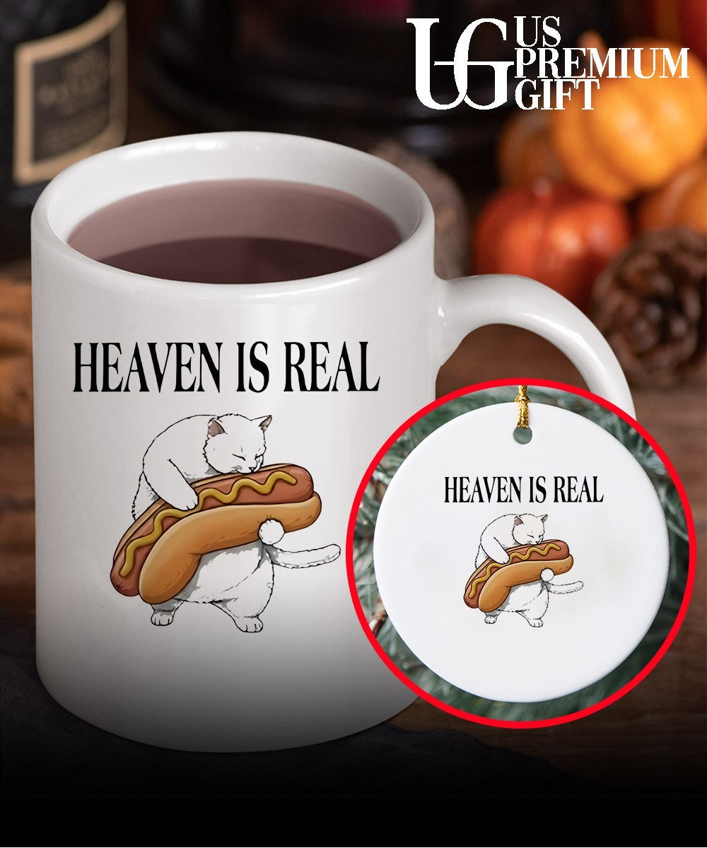 Cat heaven is real Hot Dog shirt