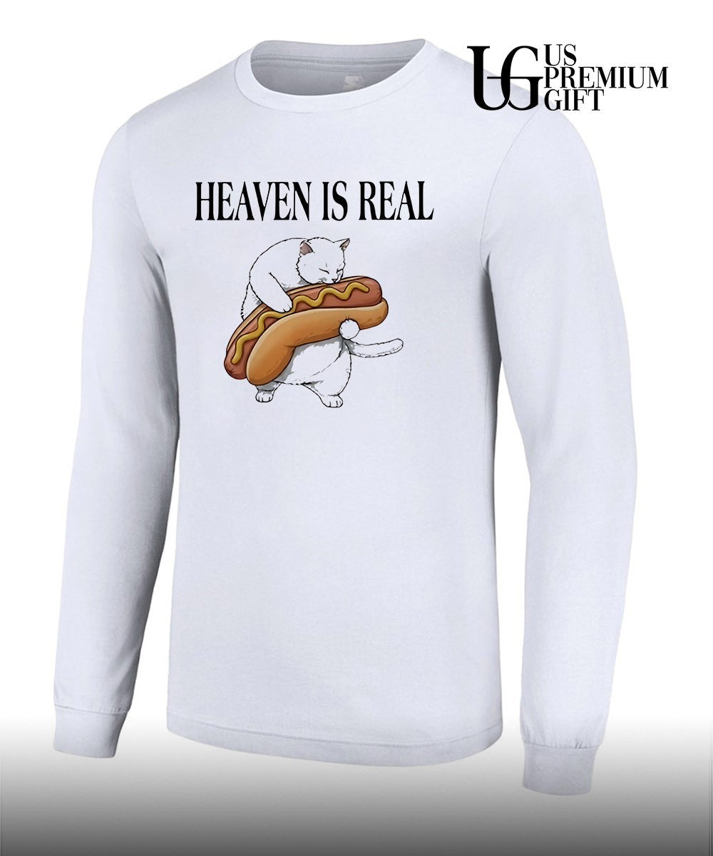 Cat heaven is real Hot Dog shirt