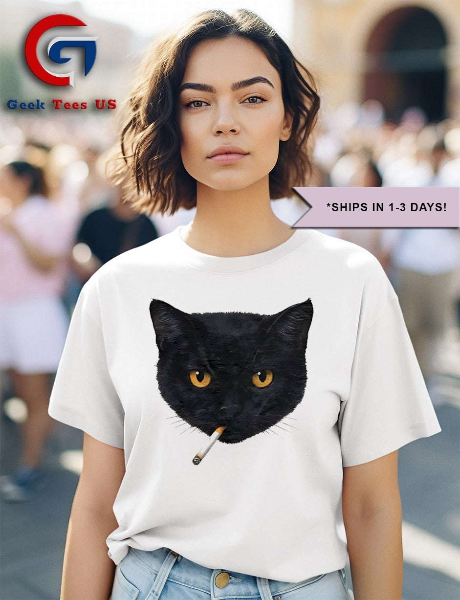 Cat smoking Y2K shirt