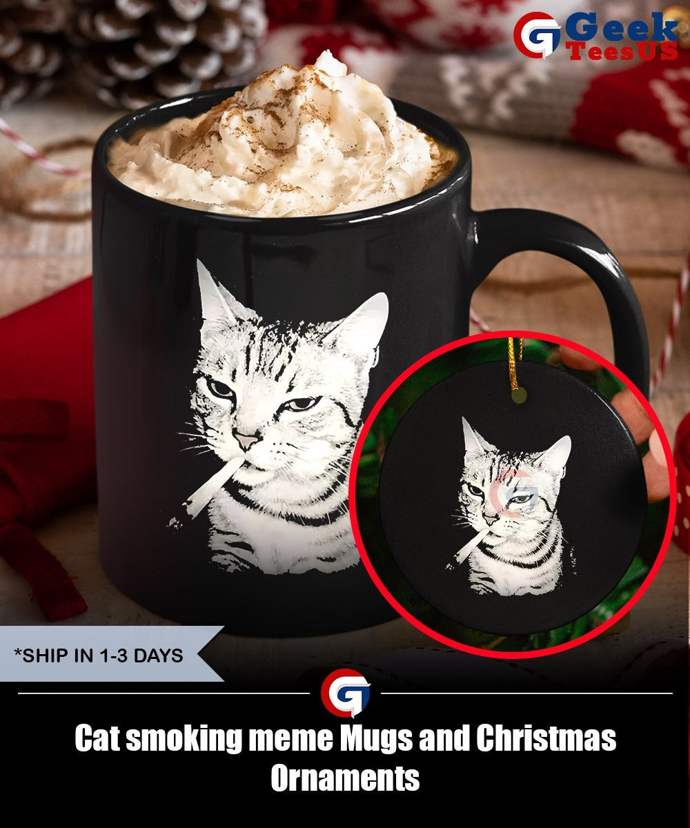 Cat smoking meme shirt