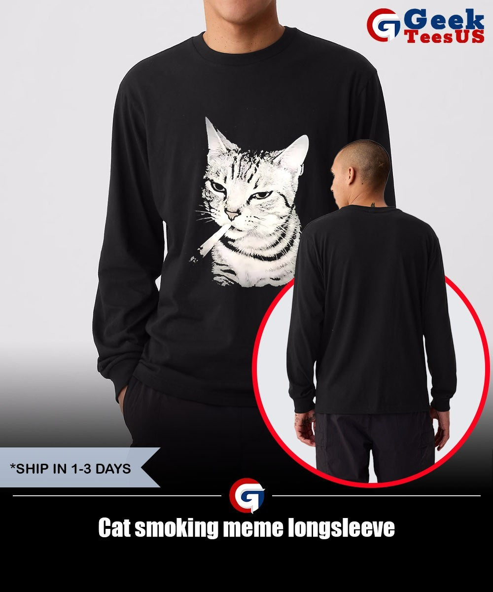 Cat smoking meme shirt