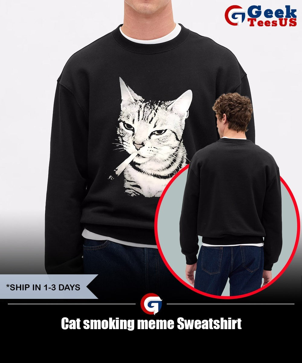 Cat smoking meme shirt