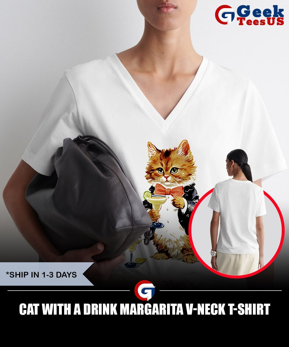 Cat with a drink Margarita shirt