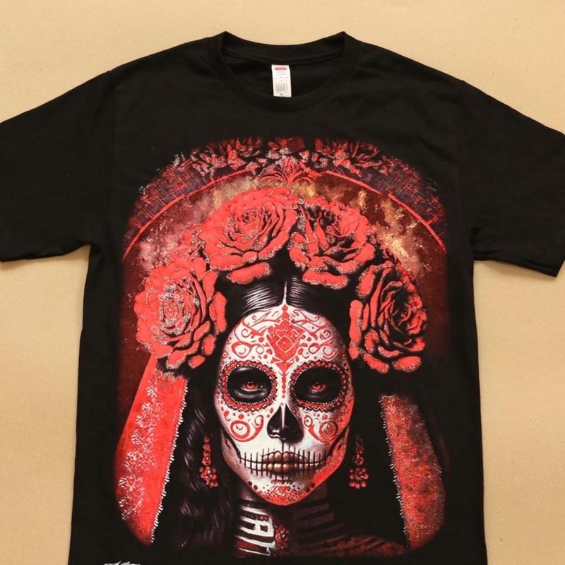 Catrina red t-shirt Cotton Black Casual Hoodie, Sweatshirt | HypeDripTees.com