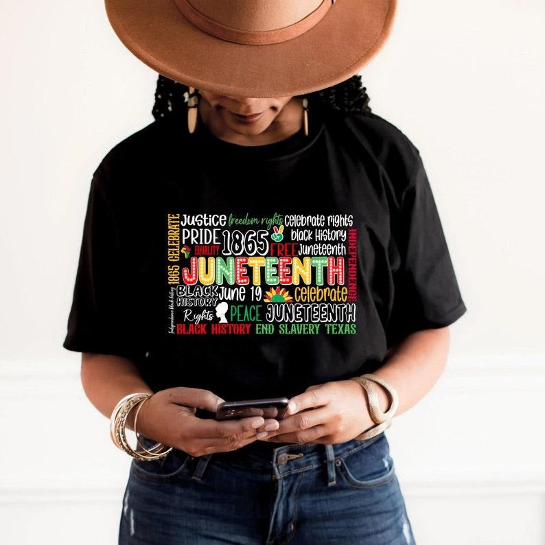 Celebrate 1865 Juneteenth Shirt, Afro Woman Shirt, Juneteenth Shirt, Freedom Shirt, African American Juneteenth Shirt,...