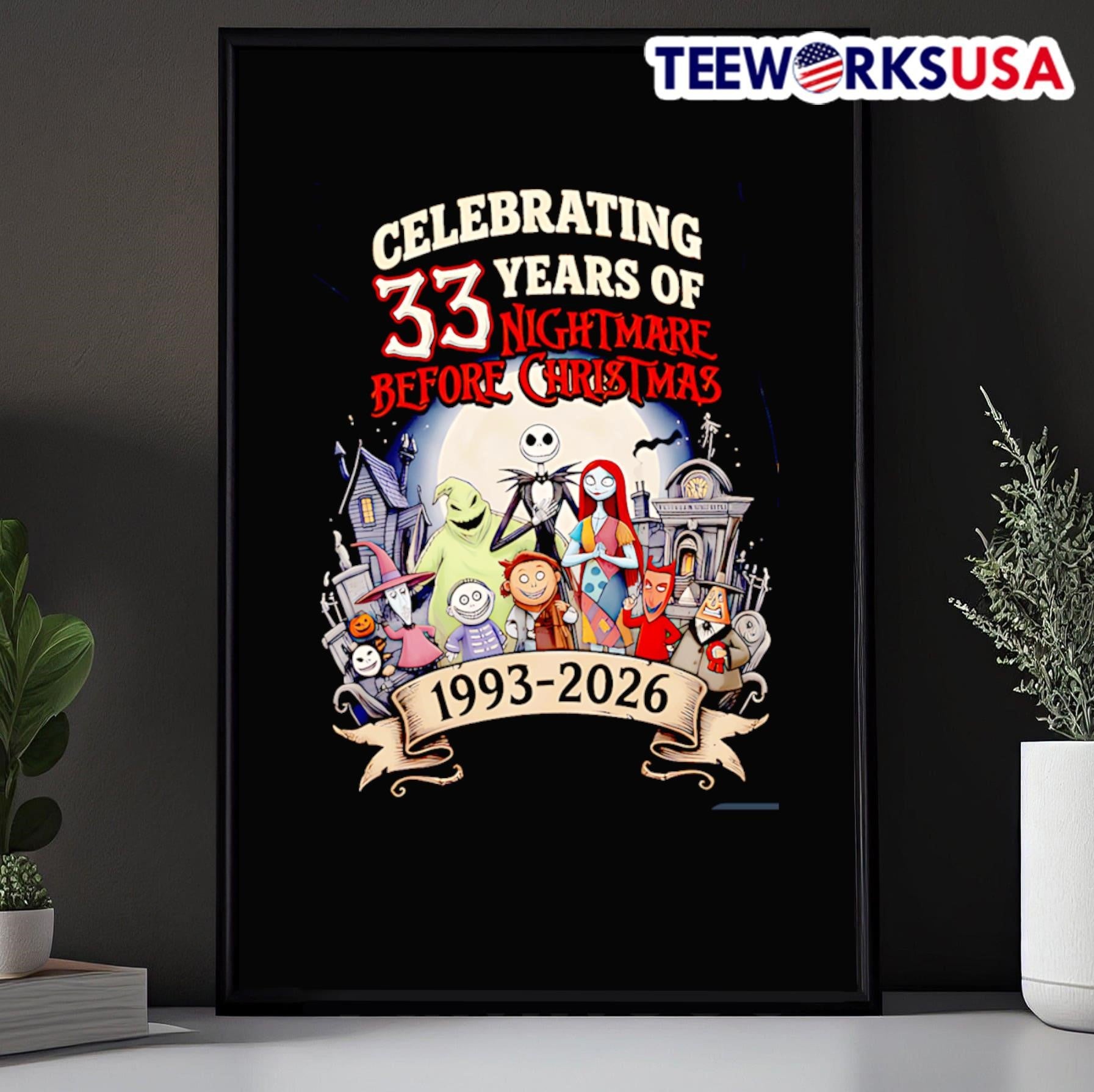 Celebrating 33 Years Of Nightmare Before Christmas 1993-2026 Shirt