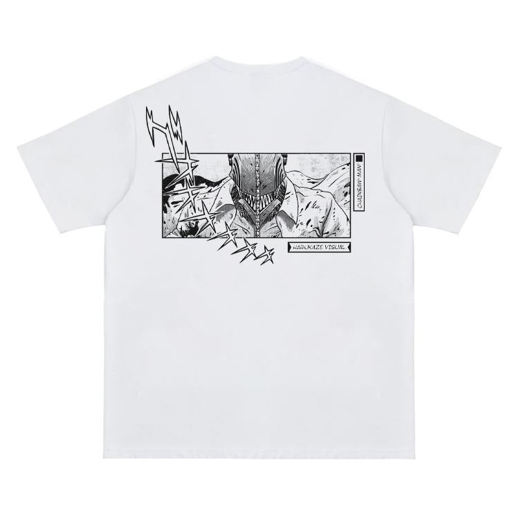 Chainsaw Man "The Sound of Vibration" Vintage Oversized Tee Anime T-shirt 100% Cotton Original Design Men's Top for Fans...