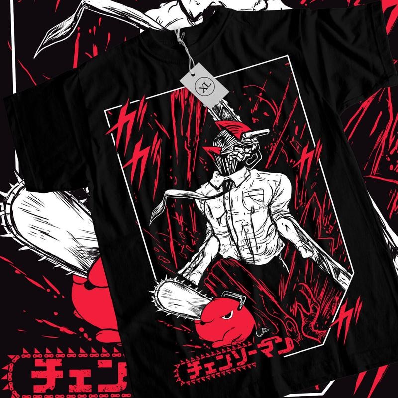 Chainsaw Man Anime T-Shirt & Sweatshirt, CSM Denji Pochita Graphic Tee, Anime Manga Lover Gifts Ball Cotton Hoodie