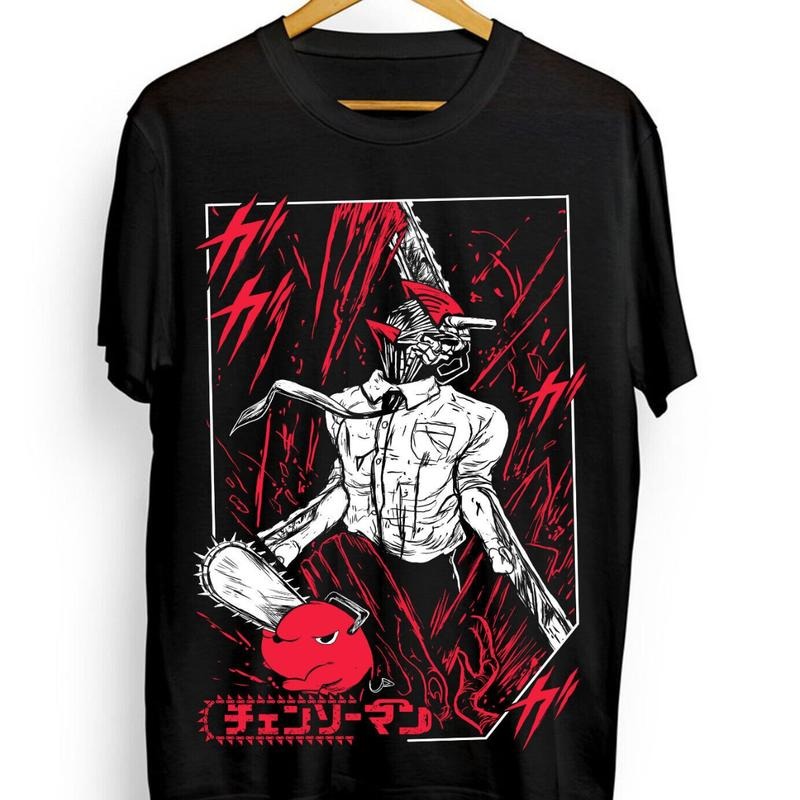Chainsaw Man T-Shirt Chainsaw Man Anime CSM Denji Power Black Shirt All Size Hoodie, Sweatshirt | HypeDripTees.com