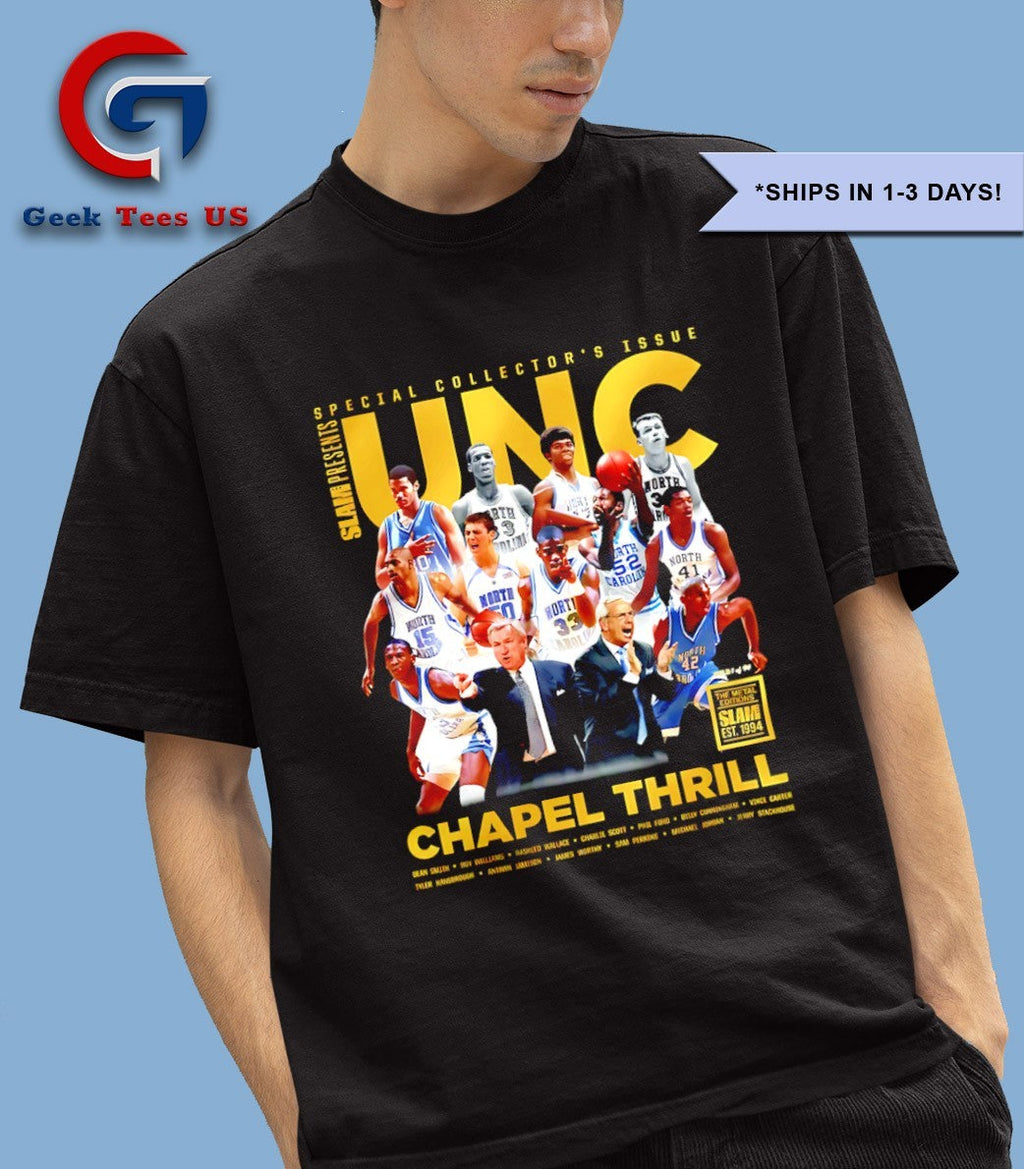 Chapel Thrill North Carolina Tar Heels Slam poster shirt