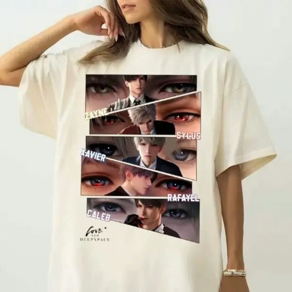 Characters Girl Dinner Unisex T-shirt, Zayne Sylus Caleb Love and Deespace Shirt, Hoodie, Sweatshirt | HypeDripTees.com