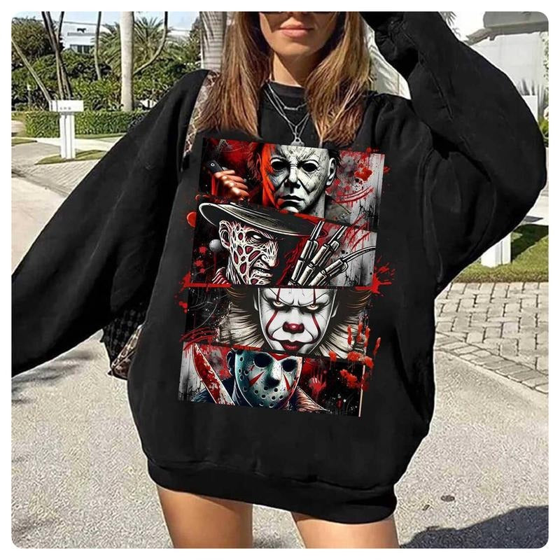 Characters Halloween Shirt Friends Sweatshirt Jason Voorhees Michael Myers Pennywise Freddy Krueger Shirt Character Shirt...