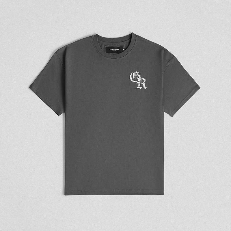 Charcoal Initial Oversized Tee by Gymreapers - Summer Cotton T-Shirt Hoodie, Sweatshirt | HypeDripTees.com