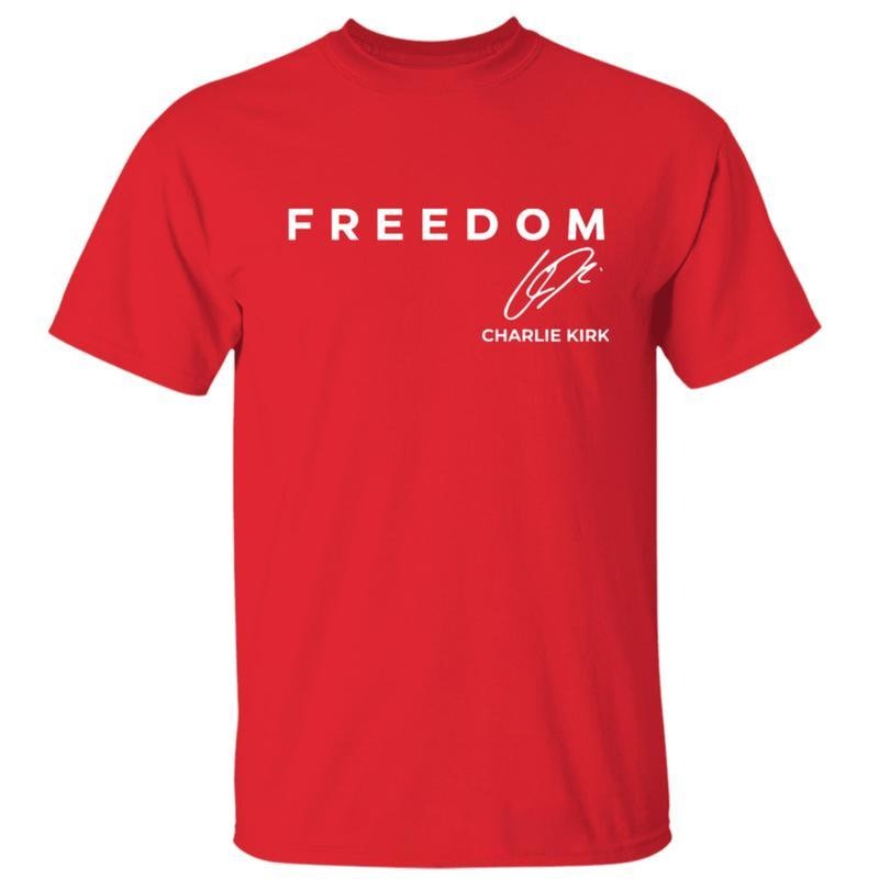 Charlie Kirk Freedom Shirt, Tribute Memorial Pullover, American Hero Signature Shirt, Patriotic Activism Apparel, Unisex...