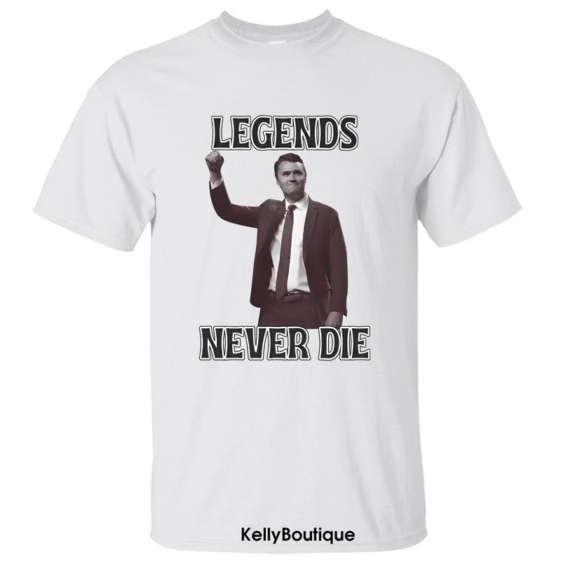 Charlie Kirk Great American Patriotic Lengends Never Die Memorial T-Shirt, Charlie Kirk Shot Dead at Utah College Event...