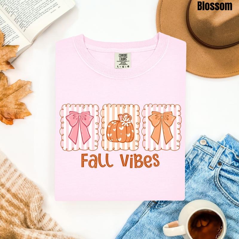 Charming Fall Vibes Comfort Colors T-Shirt 'NLB' Hoodie, Sweatshirt | HypeDripTees.com