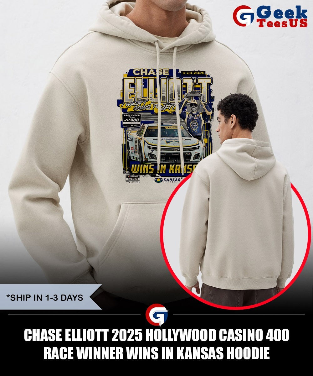 Chase Elliott 2025 Hollywood Casino 400 Race Winner Wins in Kansas shirt