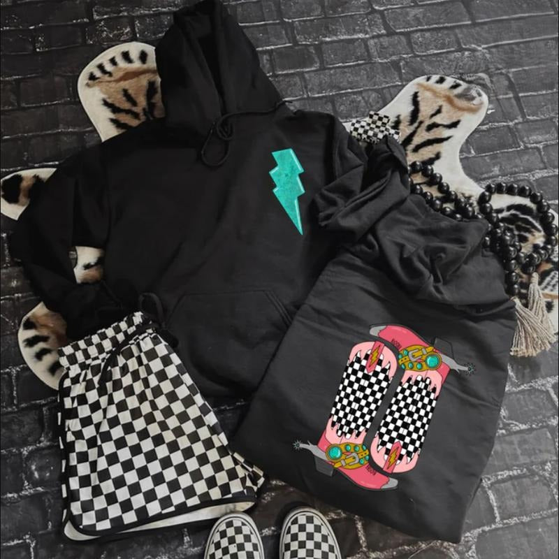 Checkered Boots Hoodie, Boot crewneck Sweatshirt for women, western outfits women, western clothing stuff for women,...