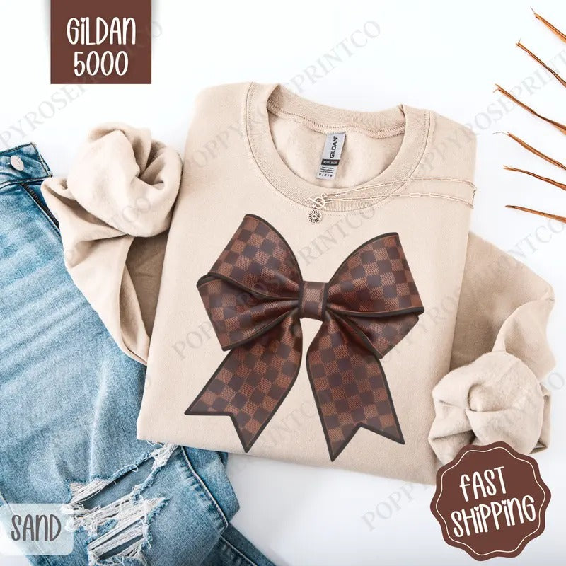 Checkered Coquette Bow Bow Cute T-Shirts, Hoodie, Sweatshirt